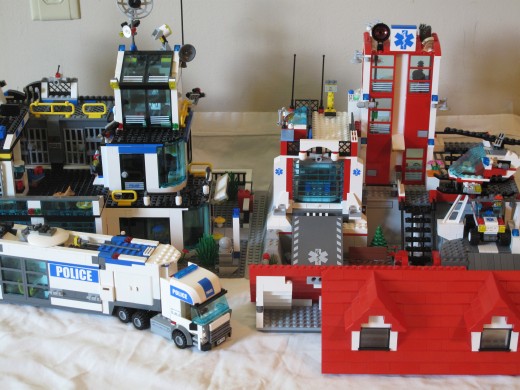 The LEGO City Police Station and Fire Station