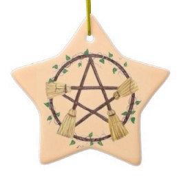 Yule Broom Ornament by Willows1028 at zazzle.com These ornaments are festive and appropriate for the celebration in a Wiccan home and are not easily found in the local shops in your neighborhood making them unique for your celebration.