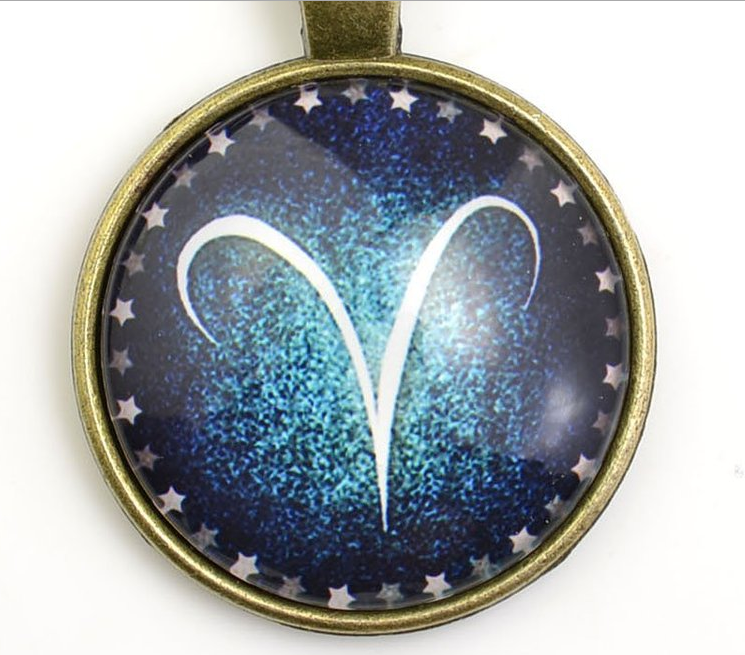 Horoscope necklace and astrology zodiac pendant